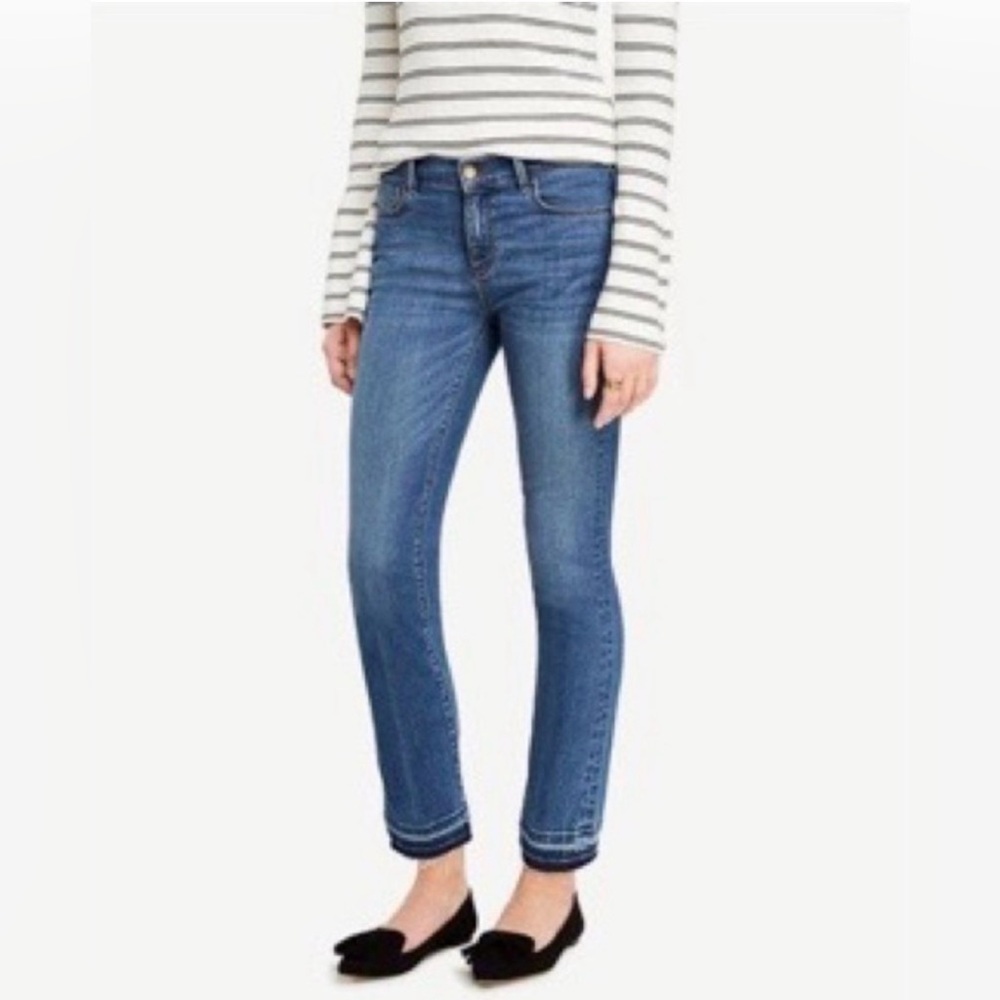 Ann Taylor Kick Crop Modern Fit Raw Hem Jeans
